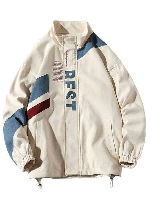 Bomber Jacket Men Letter Printed Outerwear Streetwear 2024 Fashion plus Size Loose Windbreaker Coat Male Clothing 5XL